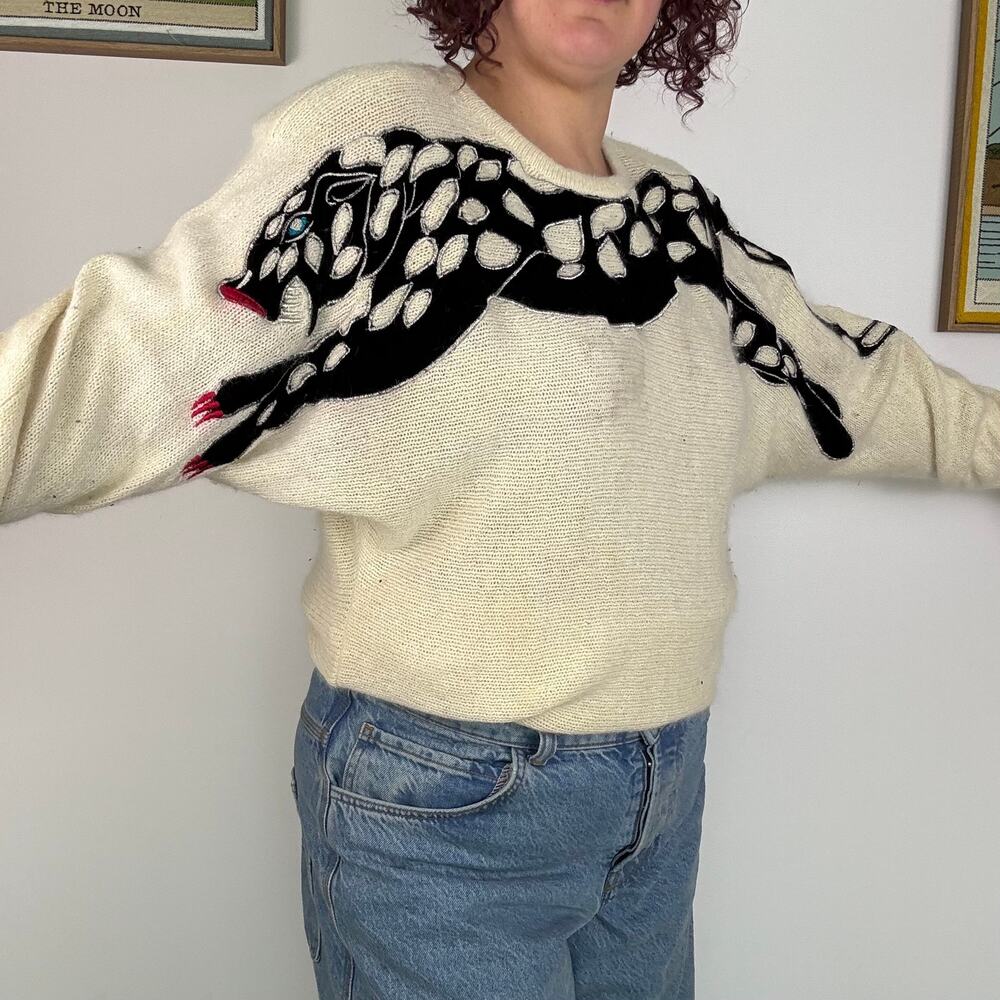 Vintage 80s SMI Sport silk angora sweater size Large